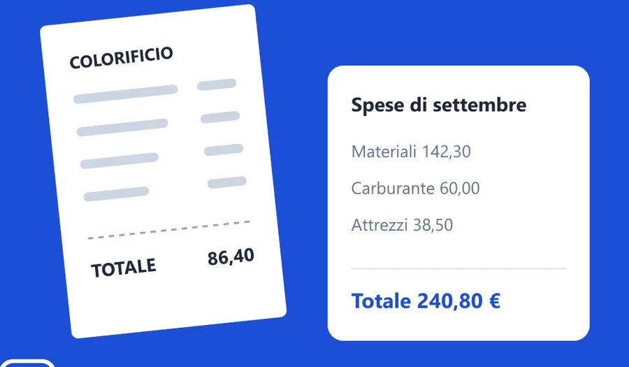 Scontrino fotografato e riepilogo spese